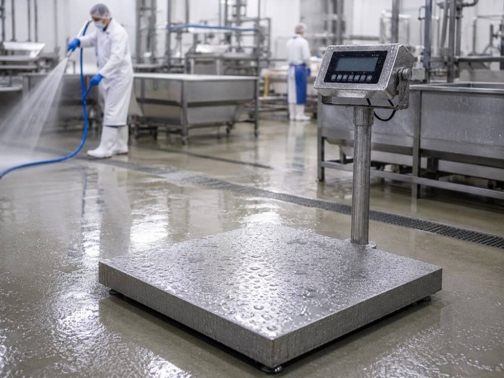 Floor Scale Waterproof untuk Industri dengan Proses Pencucian Intensif